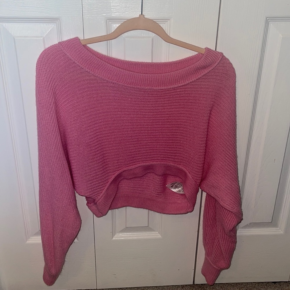 BRAND NEW- UO Pink Off Shoulder Sweater - Size S
